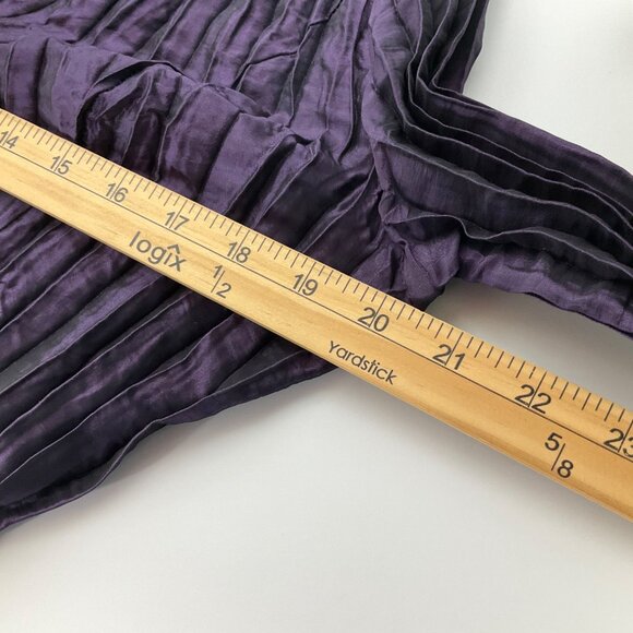 Vintage Y2K Agora Sz.Medium Blouse Purple Crinkle Frill Fairy Whimsygoth - Picture 3 of 10